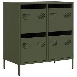 vidaXL Dressoir 68x39x73,5 cm koudgewalst staal olijfgroen
