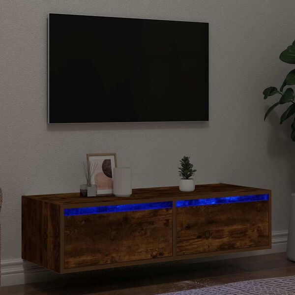 vidaXL Tv-meubel met LED-verlichting 100X35,5x25 cm gerookt eikenkleur
