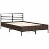 vidaXL Bedframe bewerkt hout metaal bruin eikenkleur 140x190 cm