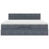 vidaXL Ottoman bed met matras en LED's 160x200cm fluweel donkergrijs