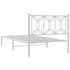 vidaXL Bedframe met hoofdbord metaal wit 107x203 cm