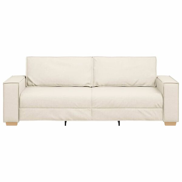 vidaXL 3-Zits Bank Beige 220 cm Linnen-mix stof