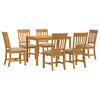 vidaXL Eetkamerset 7 st Beige Massief Eikenhout
