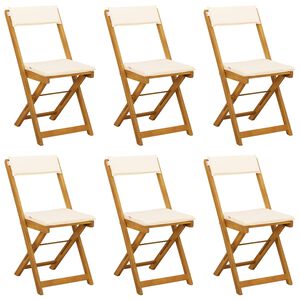 vidaXL Bistrostoelen voor buiten 6 pcs Cr&egrave;mewit 40 x 53 x 80 cm
