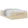 vidaXL Ottoman bed met matras 120x200cm stof cr&egrave;mekleurig