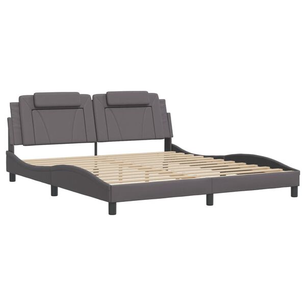 vidaXL Bedframe "Viana" met LED zonder matras grijs 180x200 cm