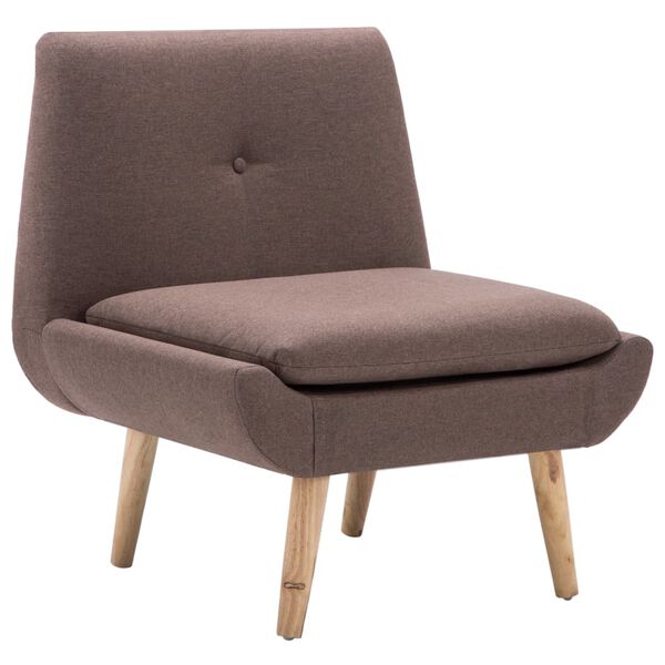 vidaXL Fauteuil met voetenbankje stof bruin
