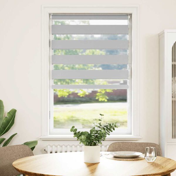 vidaXL Zebra rolgordijn 85x100 cm stofbreedte 80,9 cm lichtgrijs