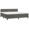 vidaXL Boxspring met matras en LED fluweel donkergrijs 200x200 cm