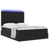 vidaXL Opbergbed met LED met matras met LED Zwart 140 x 190 cm Fluweel