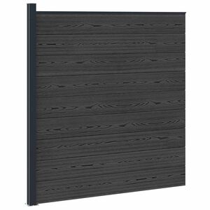 vidaXL Hek set 175 x 186 cm WPC en Aluminium Zwart