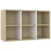 vidaXL Boekenkast/dressoir 66x30x98 cm bewerkt hout wit sonoma eiken