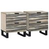vidaXL Nachtkastje met lade 2 pcs Wit en zwart 40 x 33 x 46 cm