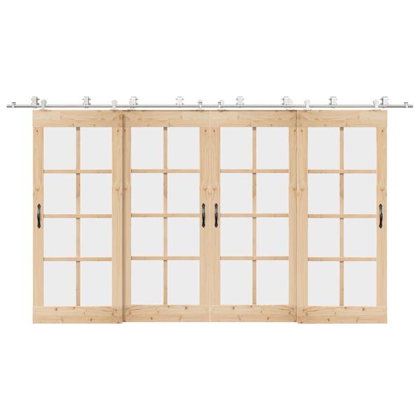 vidaXL Schuifdeur onderdelenset 400 cm roestvrij staal zilverkleurig