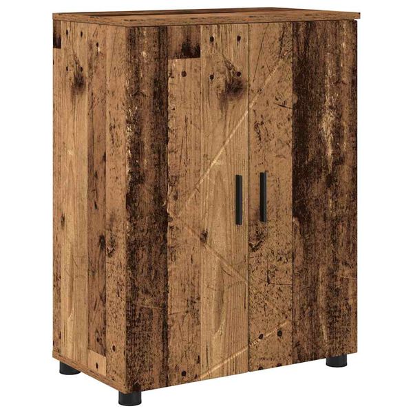vidaXL Badkamer Kast Oud Hout 60 x 35 x 80 cm Bewerkt hout & Metaal