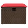 vidaXL Tuinkruk met kussen 55x55x37 cm poly rattan bruin