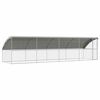 vidaXL Hondenhok 4 st Zilver 8 x 2 x 2 m Gegalvaniseerd staal