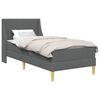 vidaXL Bedframe met matras met hoofdeinde Grijs 90 x 190 cm Polyester