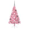 vidaXL Kunstmatig Voorverlicht Kerstboom met 150 LED Roze 120 cm PVC