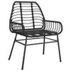 vidaXL Tuin eettafelset 5 pcs Zwart poly rattan