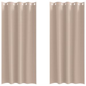 vidaXL Zwart-out Gordijnen met Ringen 2 st Taupe 225 x 140 cm