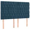 vidaXL Boxspring met matras fluweel donkerblauw 140x190 cm