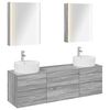 vidaXL Badkamermeubelset 5 st Grijs Sonoma Bewerkt hout en glas