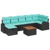 vidaXL Tuinbankenset 8 st Zwart Poly riet