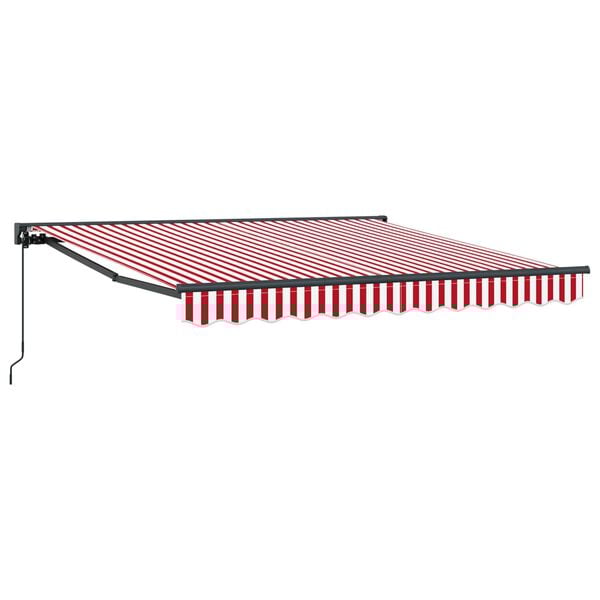 vidaXL Zijde Frame Rood en Wit 350 x 250 cm Polyester met PU-coating