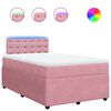 vidaXL Boxspring met matras fluweel roze 120x200 cm