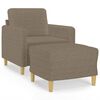 vidaXL Fauteuil met voetenbank 60 cm stof taupe