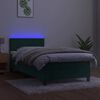vidaXL Boxspring met matras en LED fluweel donkergroen 80x200 cm