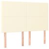 vidaXL Bedframe met hoofdbord kunstleer cr&egrave;mekleurig 140x200 cm