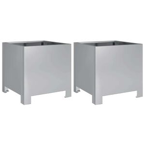 vidaXL Plantenbakken 2 st 30x30x30 cm gegalvaniseerd staal