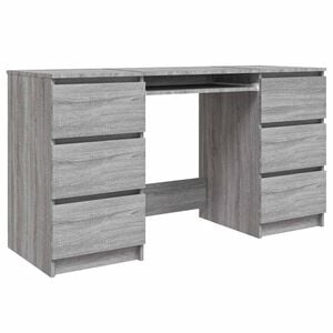 vidaXL Bureau 140x50x77 cm bewerkt hout grijs sonoma eikenkleurig