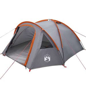 vidaXL Camping Tent Grijs en oranje 308 x 268 x 130 cm Polyester