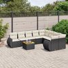vidaXL 9-delige Loungeset met kussens poly rattan zwart
