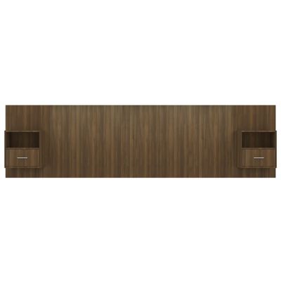 vidaXL Hoofdbord met kastjes bewerkt hout bruin eikenkleur