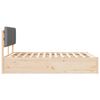 vidaXL Bedframe met Gevoerd Hoofdgedeelte Lichtgrijs 135 x 190 cm