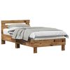 vidaXL Bedframe met hoofdeinde Oudhout 193 x 95 x 88 cm Bewerkt hout