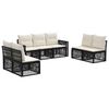 vidaXL Tuinbankenset 7 st Zwart en Cream Wit poly rattan