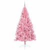 vidaXL Kunstmatig Voorverlicht Kerstboom met 300 LED Roze 240 cm PVC