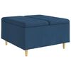 vidaXL Ottoman met Opbergruimte Blauw 80 x 80 x 45 cm Stof