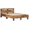 vidaXL Bedframe met LED Oudhout 120 x 190 cm Bewerkt hout