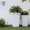 vidaXL Plantenbak met uitneembare bak rattan-look 21/49 L PP wit