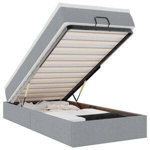 vidaXL Ottoman bed met matras 80x200cm stof lichtgrijs