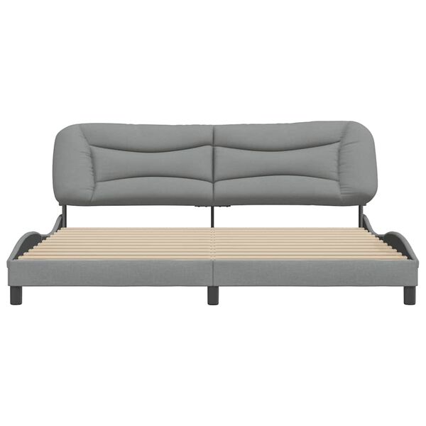 vidaXL Bedframe zonder matras "Hvar" stof lichtgrijs 200x200 cm