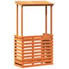 vidaXL Tuinbartafel met dak bruin 112,5x57x195,5 cm massief hout