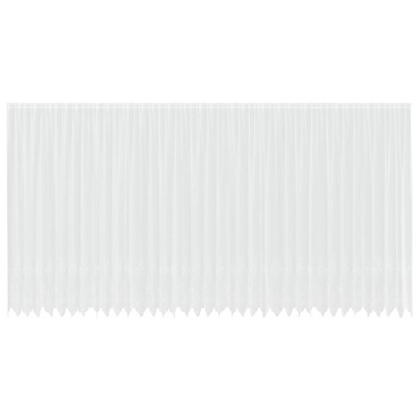 vidaXL Kantgordijn met gordijnen Bloemen Wit 300 x 900 cm Polyester