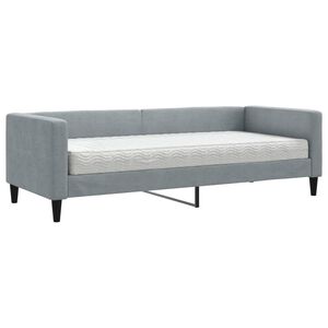 vidaXL Slaapbank met matras 80x200 cm stof lichtgrijs